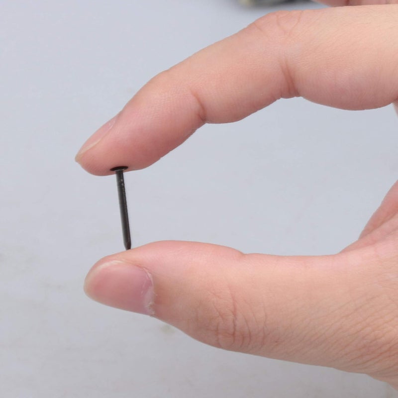 ND Wooden Nail Tiny Antique DIY Decorative Boxes Accessories Mini Nails 0.6inch (Black, Set of 100pcs) - Image 2